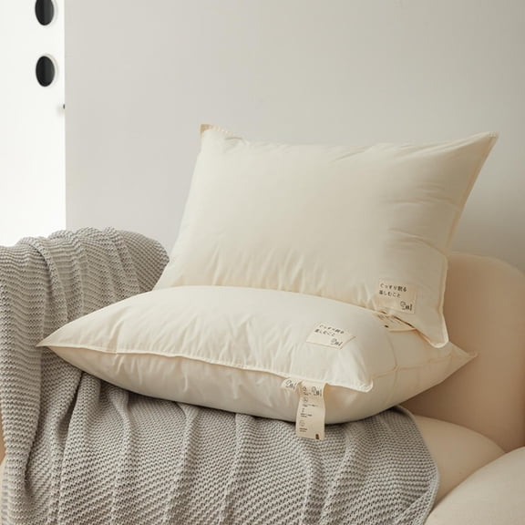 Neck Support Pillow Soft Cushion Core Bedside Reading Pillow Hugging Pillow for Home Bedroom Sleeping Relaxing Bed Pillow Cotton Material (Beige)