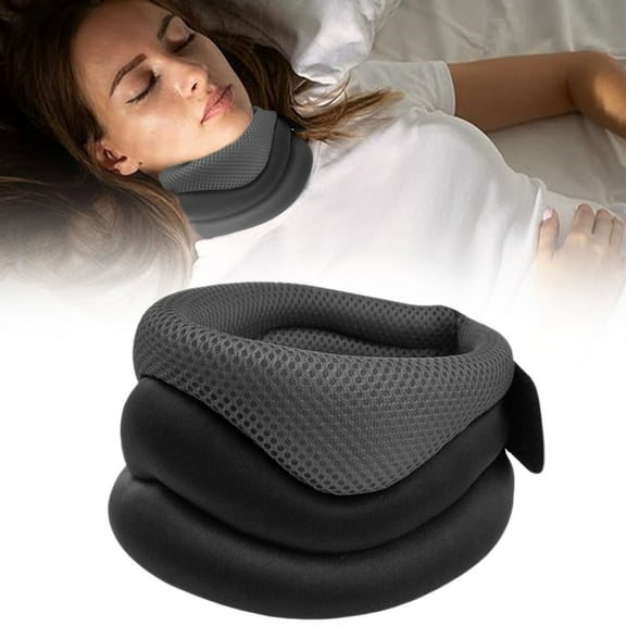 Neck Support for Snoring Relief,Adjustable Soft Neck Brace for Men Women,Gray Color Ergonomic