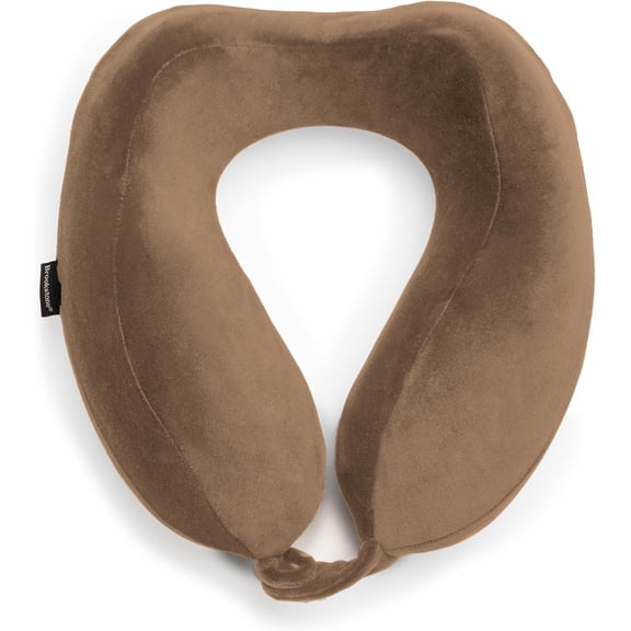 Neck Travel Pillow - Lightweight Contoured Memory Foam Stuffable Travel Neck Pillow for Sleeping, Car, & Airplane, Size One Size, Khaki