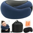thumbnail image 1 of Neck Travel Pillow，Memory Foam Neck Pillow for Comfort on Airplane，Compact and Ergonomic Design for Travel, Car Rides, and Home Use（Blue）, 1 of 7