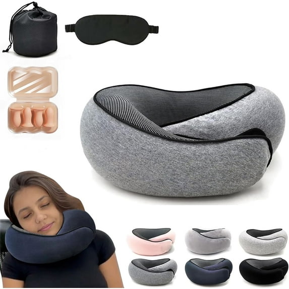 Neck Travel Pillow ,Memory Foam Neck Pillow for Comfort on Airplane ,Compact and Ergonomic Design for Travel, Car Rides, and Home Use
