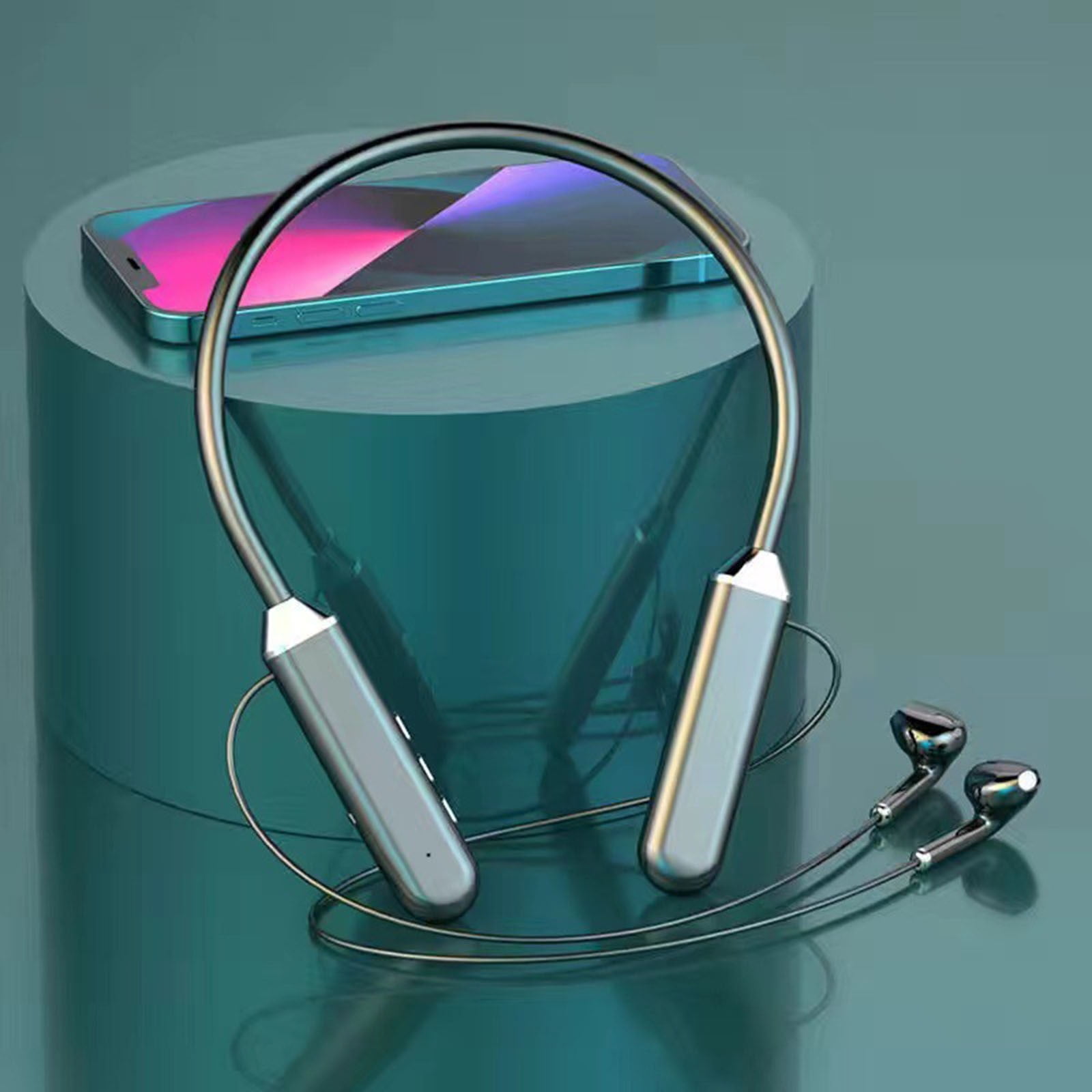 Neck Type Bluetooth 5.2 Headset High Capacity Intelligent Digital Display Stereo Delay Free