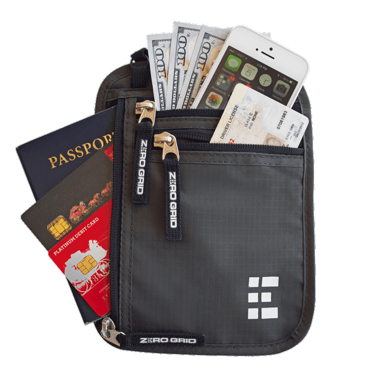Zero Grid RFID Blocking Neck Wallet, Waterproof ID Case Zero Grid RFID Blocking Neck Wallet, Waterproof ID Case