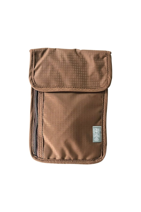 Neck Wallet, RFID Travel Document Organizer with Adjustable Neck Strap & Card Slots for Passport ID Credit Cards