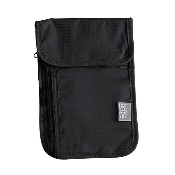 Neck Wallet, RFID Travel Document Organizer with Adjustable Neck Strap & Card Slots for Passport ID Credit Cards