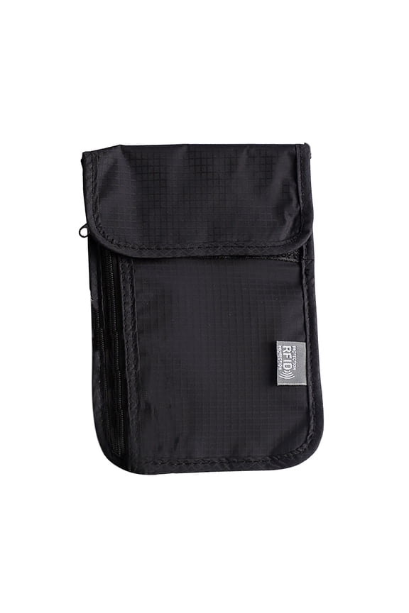 Neck Wallet, RFID Travel Document Organizer with Adjustable Neck Strap & Card Slots for Passport ID Credit Cards