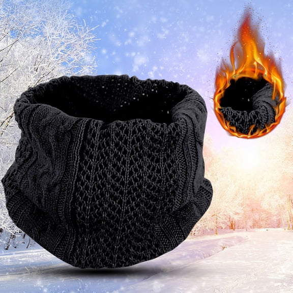 Neck Warm Mens Wool Bib Womens Scarf Winter Double Thick Knit Ring Unlimited Scarf Warm And Windproof Ski Neck Warmer Face Scarf Scarf Women Silk Warmers for Men Neck Gaiter with Drawstring Vintage