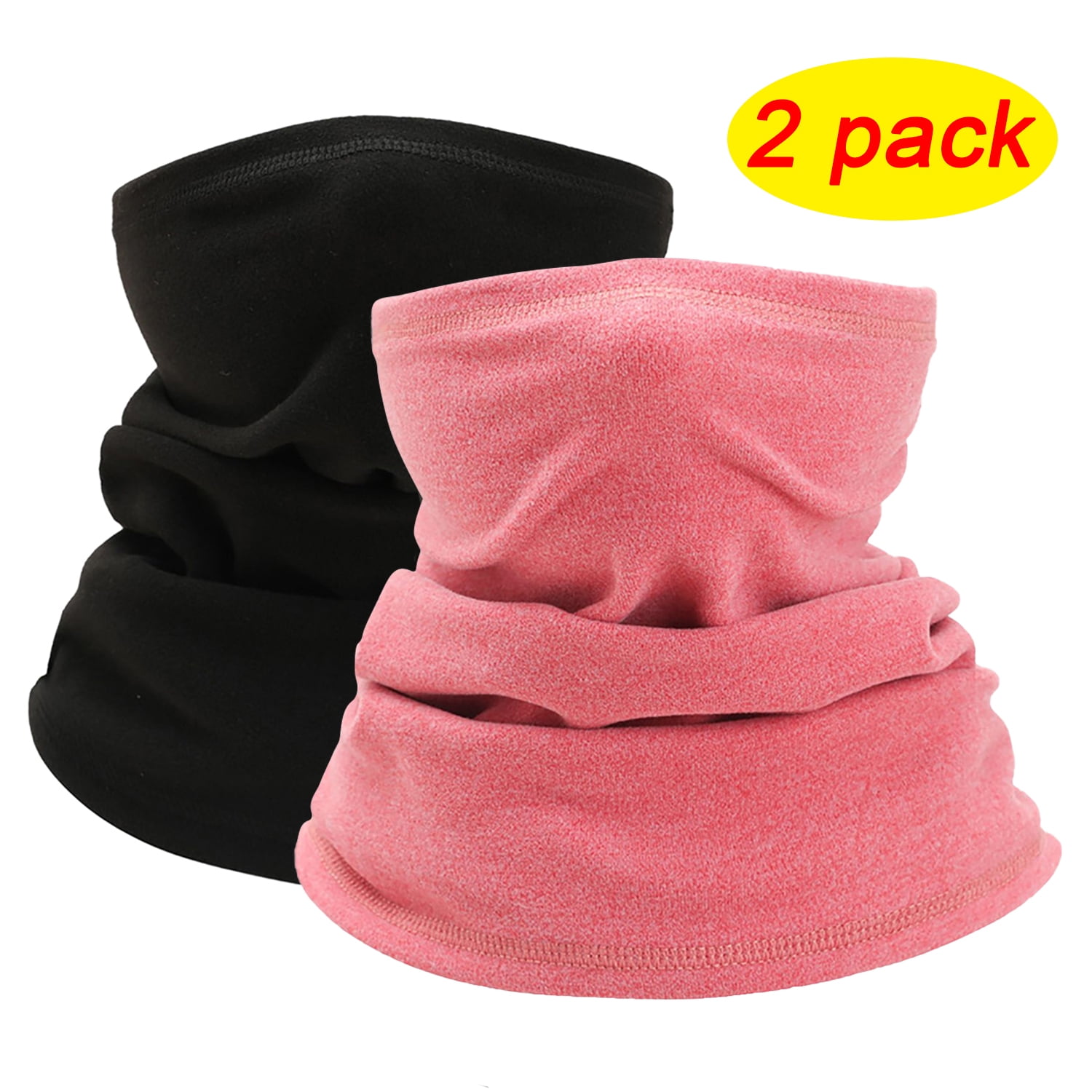 Neck Warmer 2 Pack Face Cover Breathable SkinFriendly Thermal for