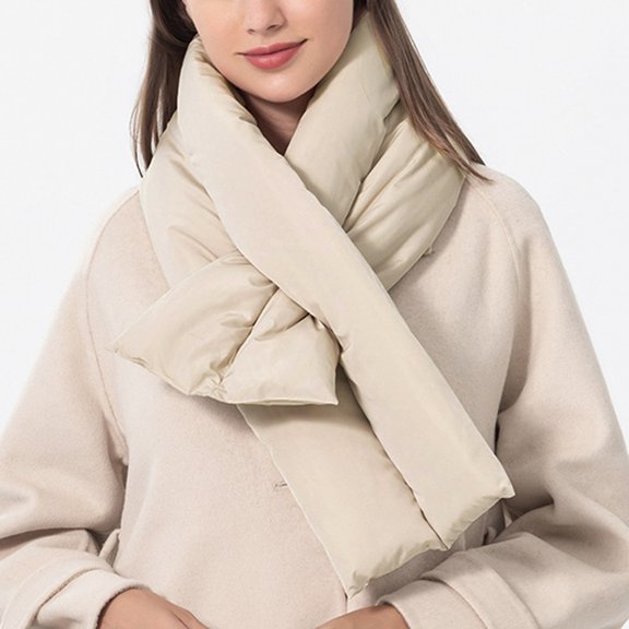 Neck Warmer, Duoif Men's and Women's Winter Solid Neck Windproof Warm Cotton Scarves Scarf Men Beige