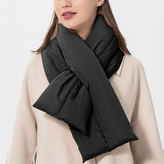 Neck Warmer, Duoif Men's and Women's Winter Solid Neck Windproof Warm Cotton Scarves Scarf Men Black