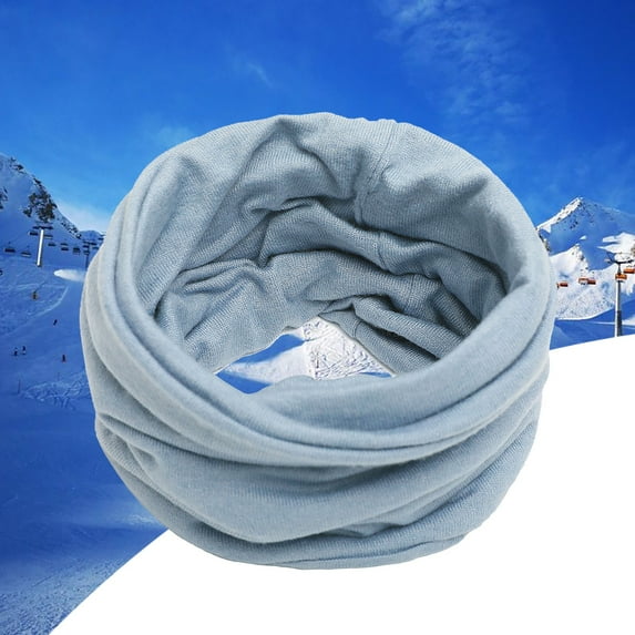 Neck Warmer, Duoif Winter Scarf for Women Children Boy Girl Scarf Thickened Wool Collar Scarves Neck Scarf Cotton Scarf for Women Light Blue