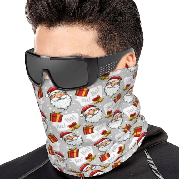 Neck Warmer Scarf, Christmas Santa Claus Soft Headband Hair Sock Head Wrap Headwear Face Mask Neck Gaiter, Magic Scarf Bandana Cold Weather Scarf for Men Women