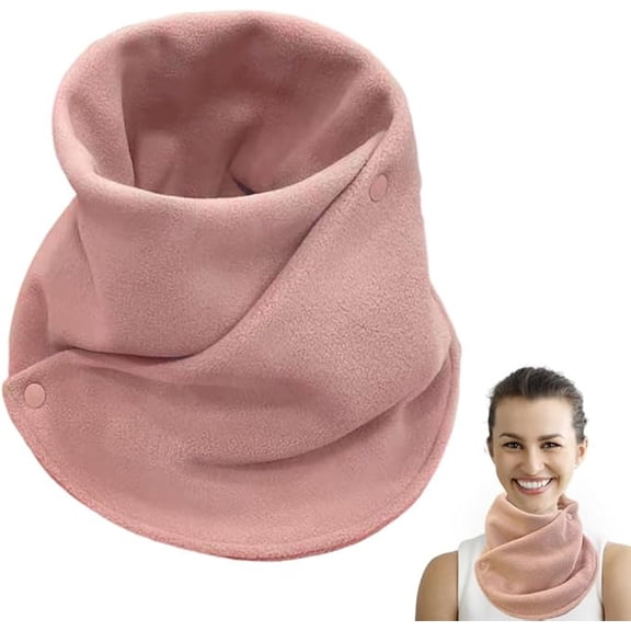 Neck Warmer Scarf for Woman Men Thickened Warm Neck Gaiter with Two Buttons Riding Windproof Warm Scarf