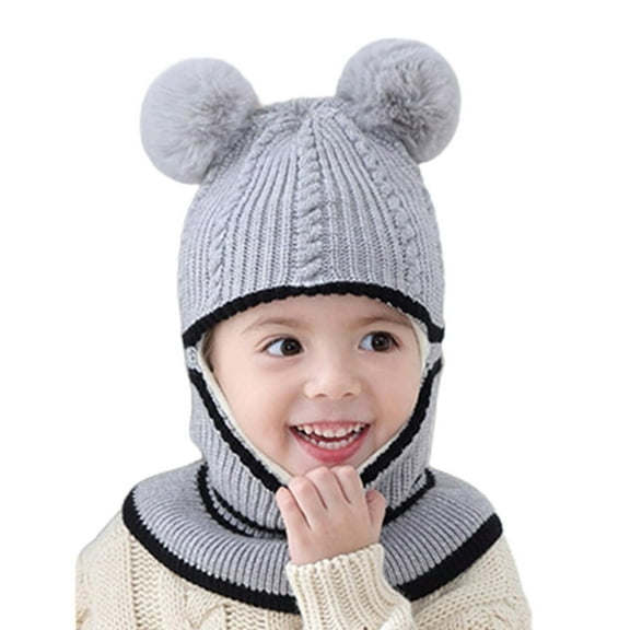 Neck Warmer Toddler Neckerchief Hooded Scarf Boys Girls Hats Baby Warm Face Ear for