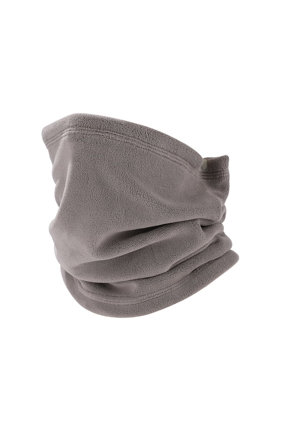 Neck Warmer Winter Fleece Lined Neck Gaiter Trapping Thermal Ski Tube Circle Loop Half Face Mask for Cold Weather Gray