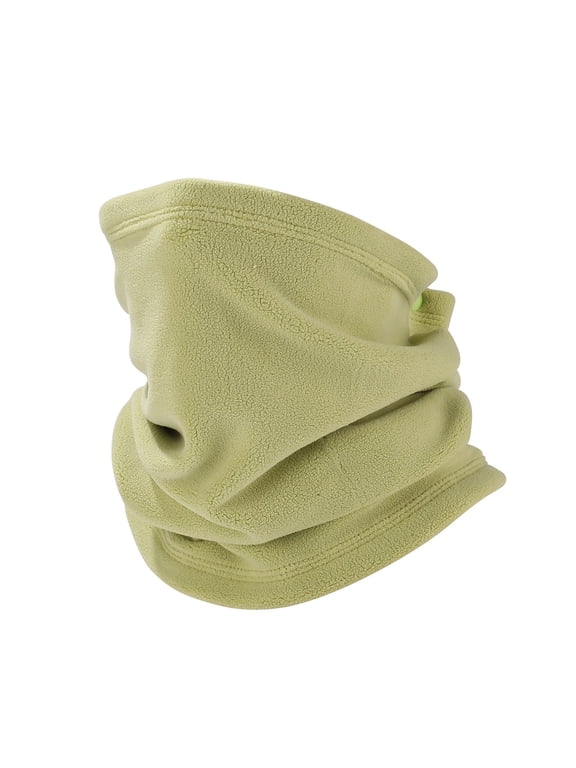 Neck Warmer Winter Fleece Lined Neck Gaiter Trapping Thermal Ski Tube Circle Loop Half Face Mask for Cold Weather Green