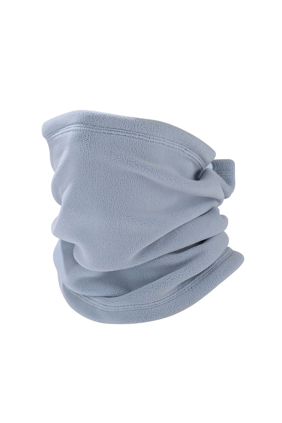 Neck Warmer Winter Fleece Lined Neck Gaiter Trapping Thermal Ski Tube Circle Loop Half Face Mask for Cold Weather Light Blue