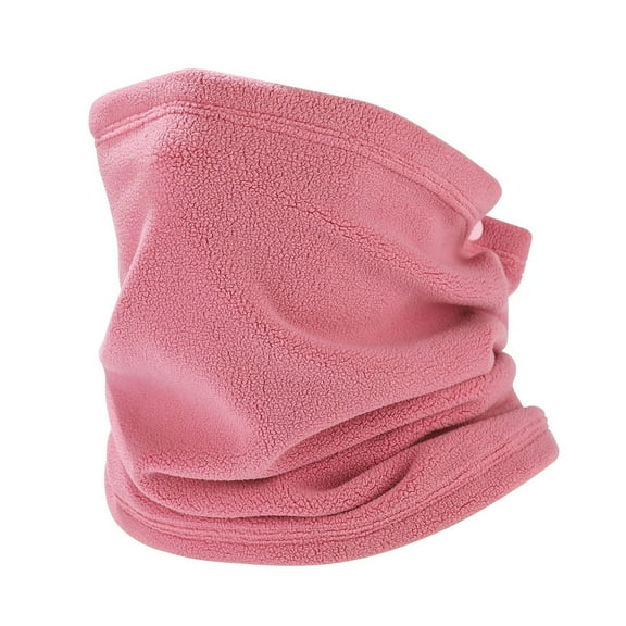 Neck Warmer Winter Fleece Lined Neck Gaiter Trapping Thermal Ski Tube Circle Loop Half Face Mask for Cold Weather Pink