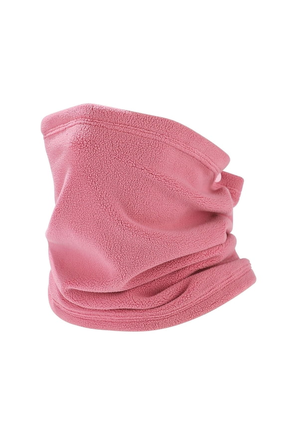 Neck Warmer Winter Fleece Lined Neck Gaiter Trapping Thermal Ski Tube Circle Loop Half Face Mask for Cold Weather Pink