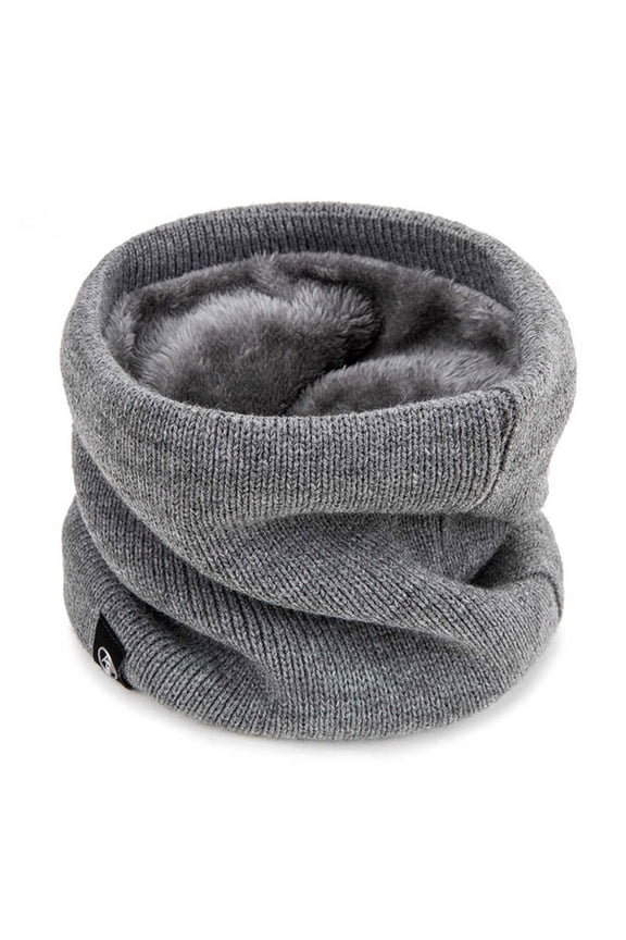 Neck Warmer for Men Women Fleece Neck Gaiter Winter Double-layer Thick Knit Circle Loop Infinity Scarf Warm
