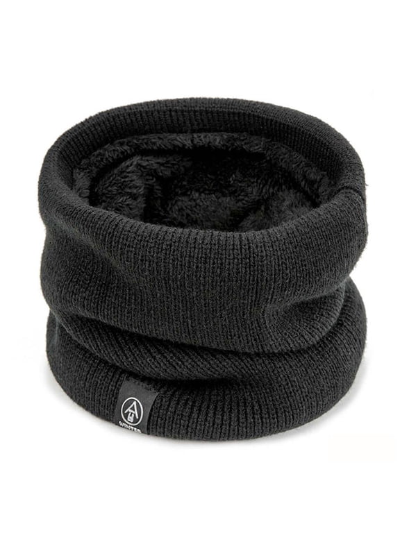 Neck Warmer for Men Women Fleece Neck Gaiter Winter Double-layer Thick Knit Circle Loop Infinity Scarf Warm