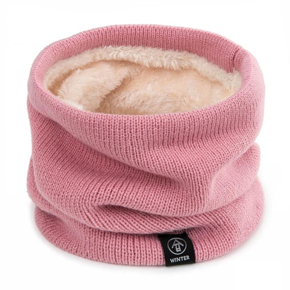 Neck Warmer for Men Women Fleece Neck Gaiter Winter Double-layer Thick Knit Circle Loop Infinity Scarf Warm