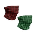 thumbnail image 1 of Neck Warmers Set of 2, Unisex, Scottish Tartan and Gingham Check, Red Black Green, by Ambesonne, 1 of 3