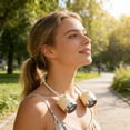 thumbnail image 1 of Neck-Worn Fan, USB Rechargeable, Hands-Free Design, Stepless Speed Adjustable, Portable Neck Fan for Outdoor, Travel, Shopping, Cool and Quiet Airflow, Lightweight, Rechargeable 1800mAh Battery, 1 of 6