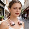thumbnail image 1 of Neck-Worn Fan, USB Rechargeable, Hands-Free Design, Stepless Speed Adjustable, Portable Neck Fan for Outdoor, Travel, Shopping, Cool and Quiet Airflow, Lightweight, Rechargeable 1800mAh Battery, 1 of 6