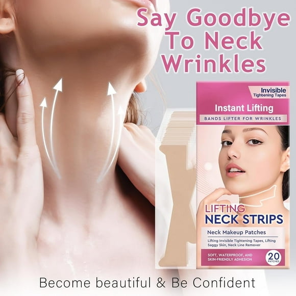 Neck Wrinkle Patches, High Elastic Neck Strips - Instant Neck Firm Tape for Lifting Loose Skin, Improve Neck Fine Lines & Wrinkles