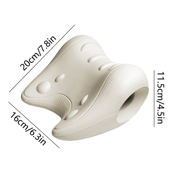 Neck and Shoulder Relaxer, Cervical Traction Device for TMJ Pain Relief and Cervical Spine Alignment, Chiropractic Pillow, Neck Stretcher White