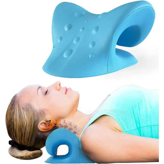 Neck and Shoulder Relaxer, Cervical Traction Device for TMJ Pain Relief and Cervical Spine Alignment, Chiropractic Pillow