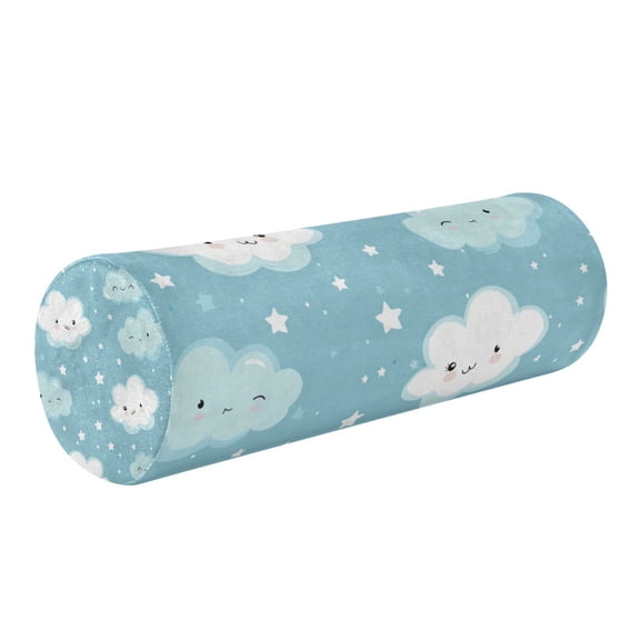 Neck pillow Round Cervical Pillow Cylindrical Pillow Lumbar Pillow Sofa Headrest Pillow Support For the Back, Neck and Head Cartoon Cloud