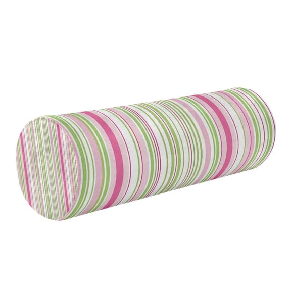 Neck pillow Round Cervical Pillow Cylindrical Pillow Lumbar Pillow Sofa Headrest Pillow Support For the Back, Neck and Head Green Vertical Stripe