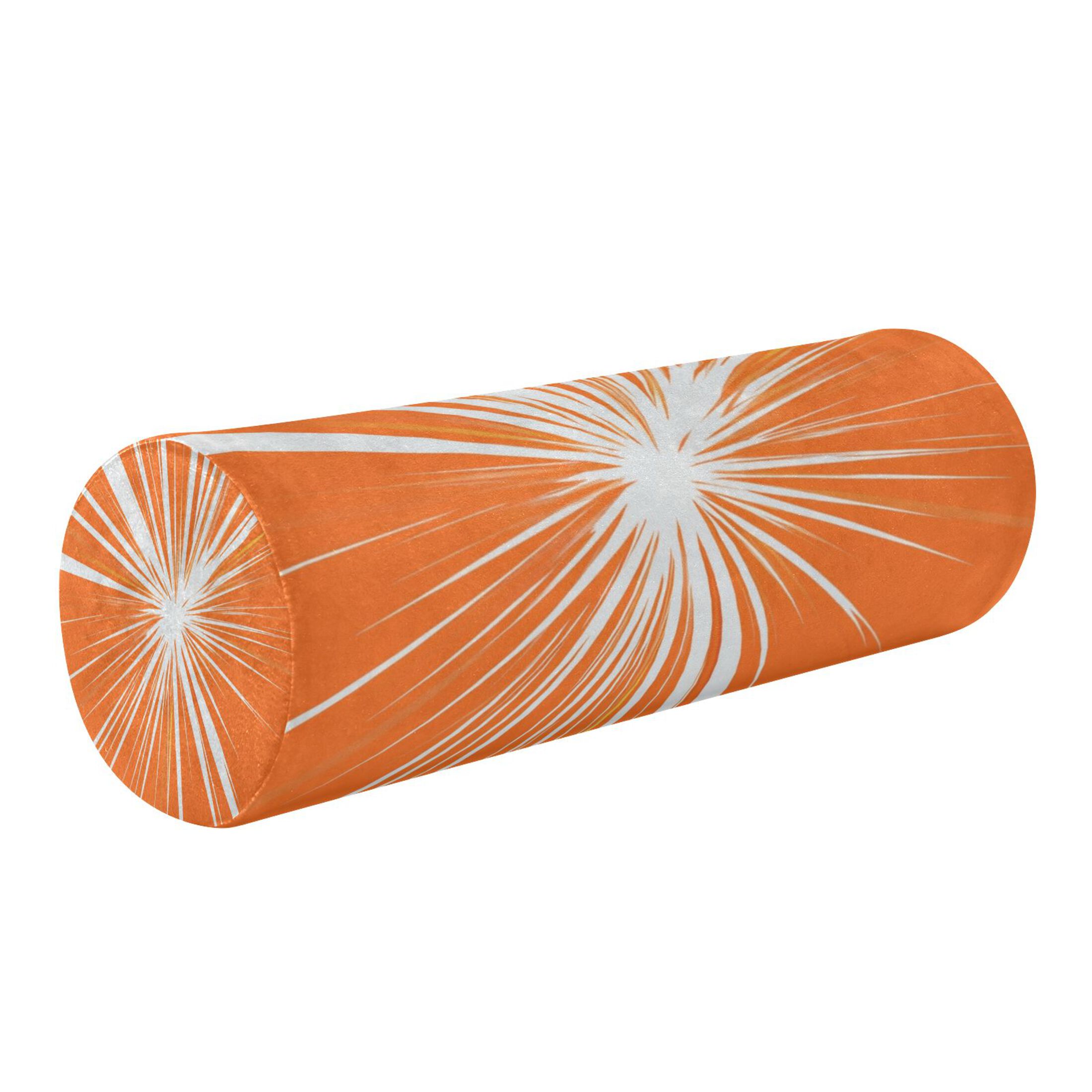 Neck pillow Round Cervical Pillow Cylindrical Pillow Lumbar Pillow Sofa Headrest Pillow Support For the Back, Neck and Head Orange Line