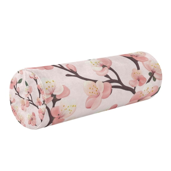 Neck pillow Round Cervical Pillow Cylindrical Pillow Lumbar Pillow Sofa Headrest Pillow Support For the Back, Neck and Head Pretty Pink Plum Seamless