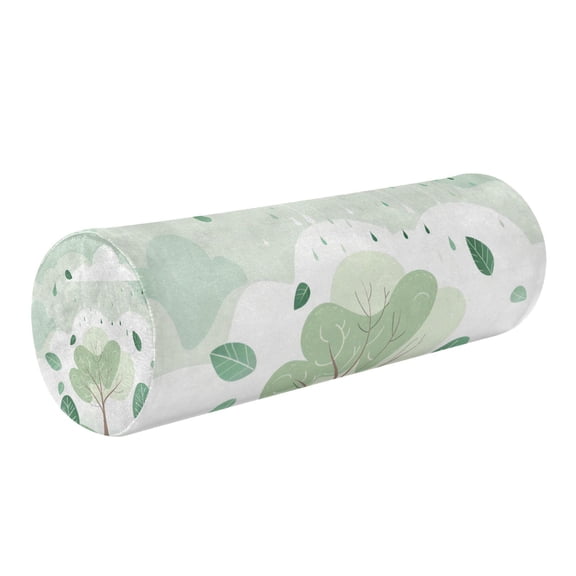 Neck pillow Round Cervical Pillow Cylindrical Pillow Lumbar Pillow Sofa Headrest Pillow Support For the Back, Neck and Head Small Green Tree