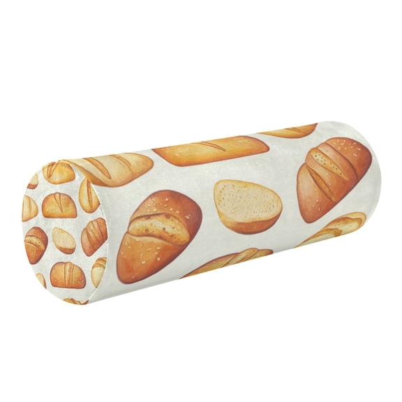 Neck pillow Round Cervical Pillow Cylindrical Pillow Lumbar Pillow Sofa Headrest Pillow Support For the Back, Neck and Head Yellow Bread