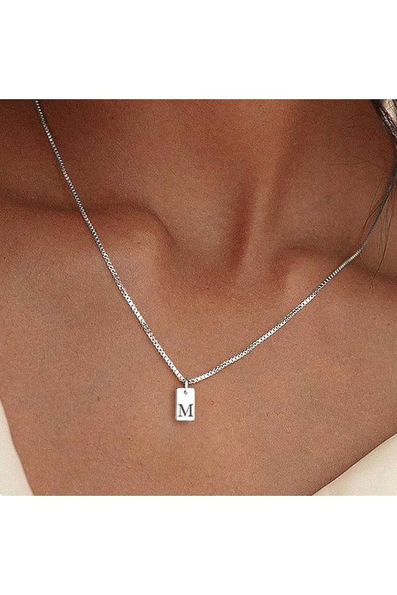 Neck structures for Women Initial Letter Necklace Silver Plated Name Pendant Jewelry Crafted for Personal Style
