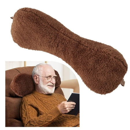 VCOMSOFT Recliner Neck Pillow - Orthopedic Headrest Support for Pain Relief, Adjustable Cushion (Brown)