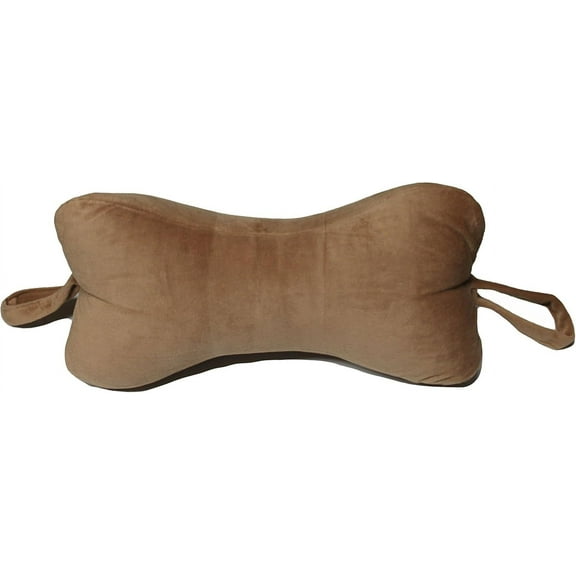 NeckBone Chiropractic Pillow by Original Bones, Brown Velour Fabric, Cervical Neck Pain Relief with Comfort Adjustment (Use at Home Bed, Office, Travel, Camping) …
