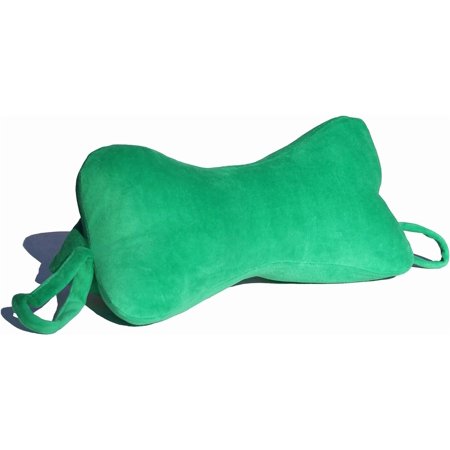 NeckBone Chiropractic Pillow by Original Bones, Green Velour Fabric, Cervical Neck Pain Relief with Comfort Adjustment (Use at Home Bed, Office, Travel, Camping)