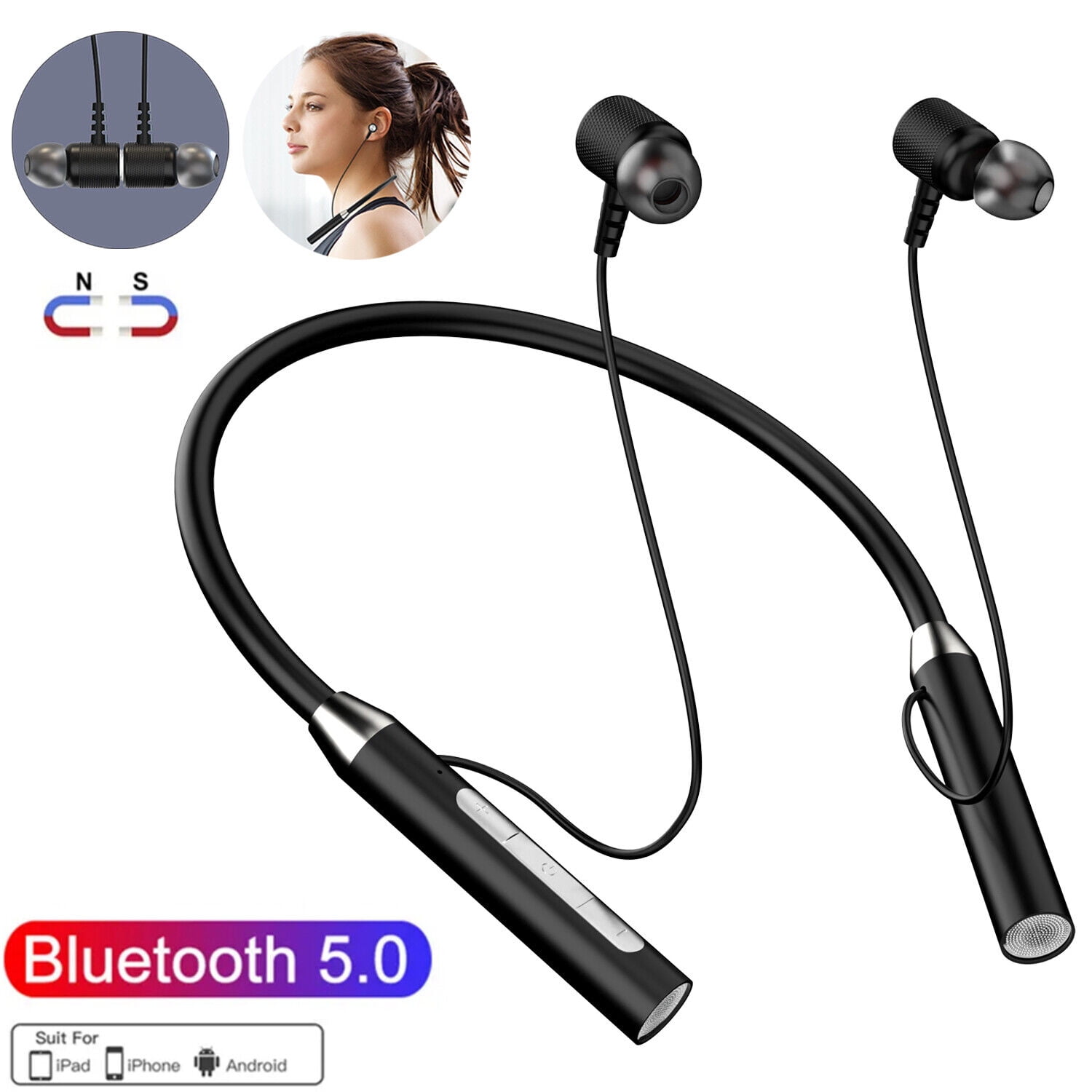 Neckband Bluetooth Earbuds, Wireless Bluetooth Headphones with