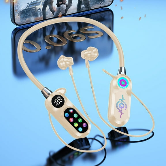 Neckband Bluetooth Earphones with ANC & LED Display - 100H Playback, 14mm Diaphragm, Karaoke Mode, 0.06s Low Latency for Gaming (Black)​​