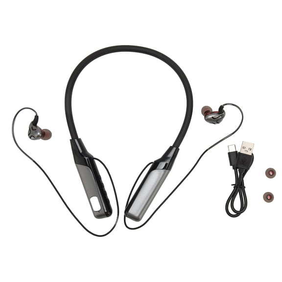 Neckband Bluetooth Headphone Noise Reduction Support Plug In Wireless Neckband Headset for Outdoor Sports Black