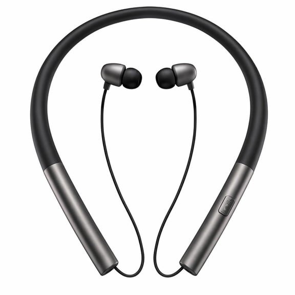 Neckband Bluetooth Headphone, Retractable Headphones with Bluetooth, Stereo Noise Cancelling, IPX5 Sweatproof, Vibration Alert, Neckband Bluetooth Earphones for Office Meetings and Daily Commuting