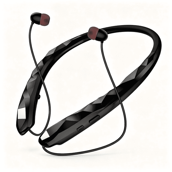Neckband Bluetooth Headphone, Retractable Headphones with Bluetooth, Stereo Noise Cancelling Earphone