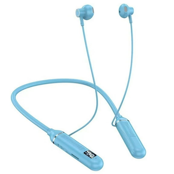 Neckband Bluetooth Headphones, 200H Extra Long Playtime Wireless Stereo Neckband Earbuds with Microphone, Waterproof Balanced Armature Drivers in Ear Headset for Sports/Workout (Blue)