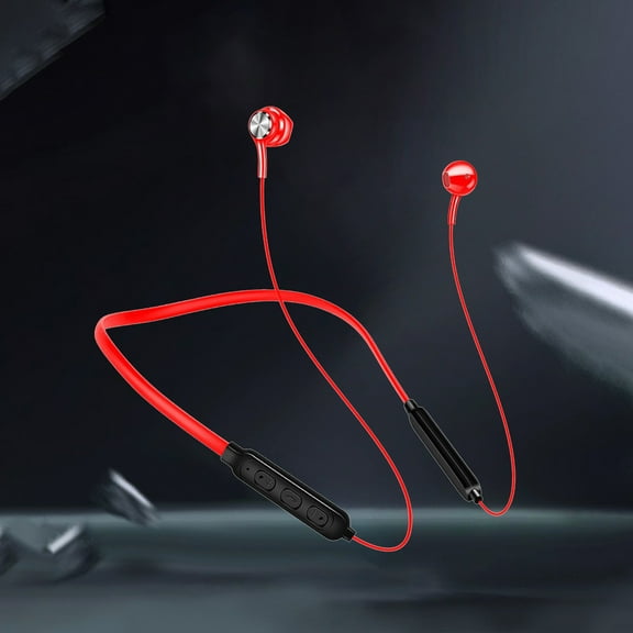 Neckband Bluetooth Headphones, 200H Extra Long Playtime Wireless Stereo Neckband Earbuds with Microphone, Waterproof Balanced Armature Drivers in Ear Headset for Sports/Workout (Red)
