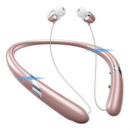 Neckband Bluetooth Headphones – Bluetooth 5.3 Noise Cancelling Mic, Retractable Earbuds, 18H Playtime for Sport, Business